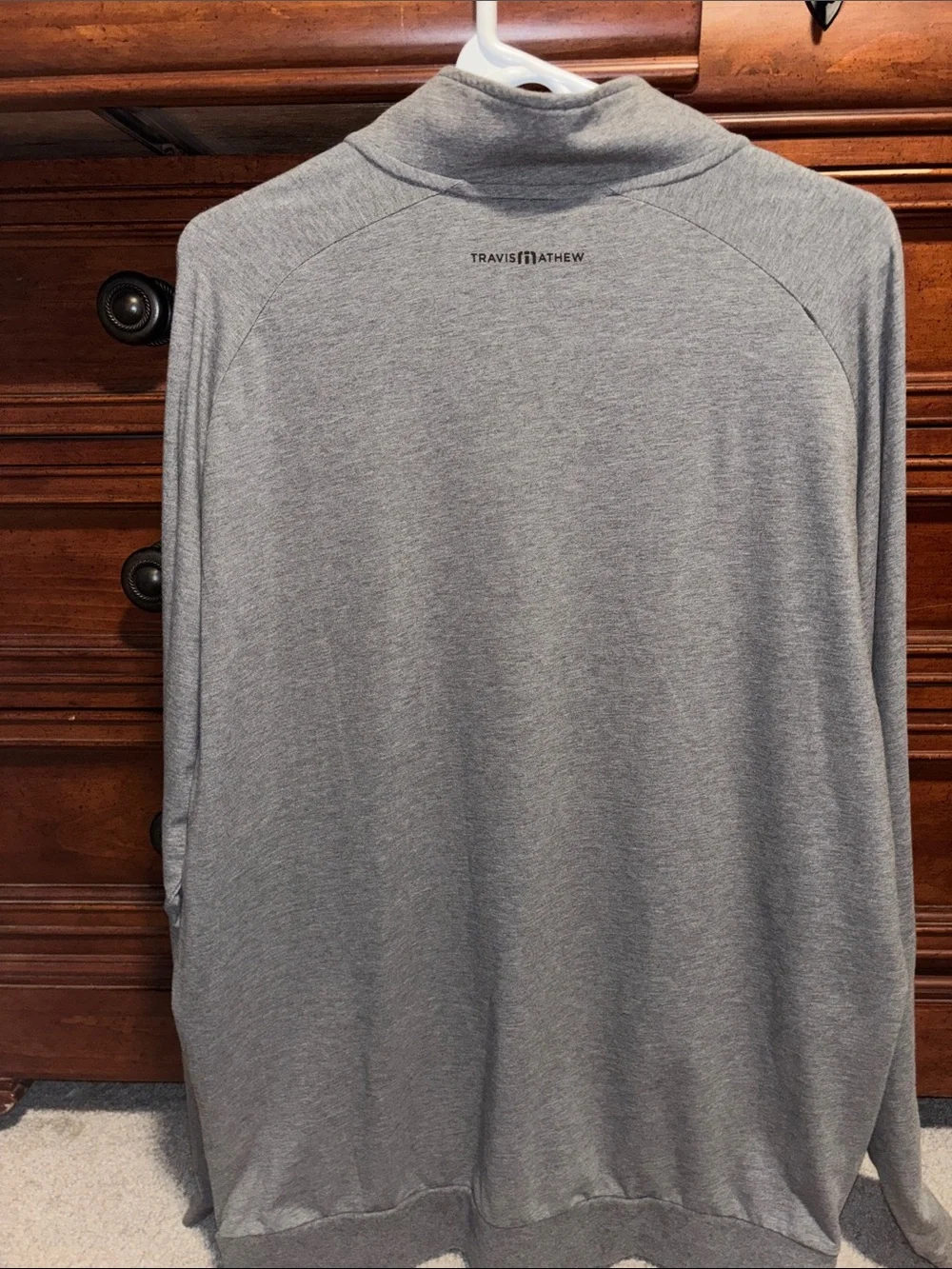 TravisMathew Men's Heather Gray Half-Zip Pullover